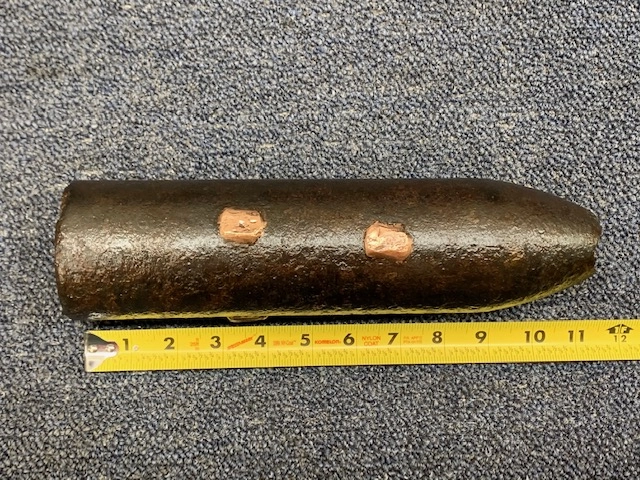 ORIGINAL BRITISH 3″ ARMSTRONG ARTILLERY SHELL (INERT) - ows-ammo