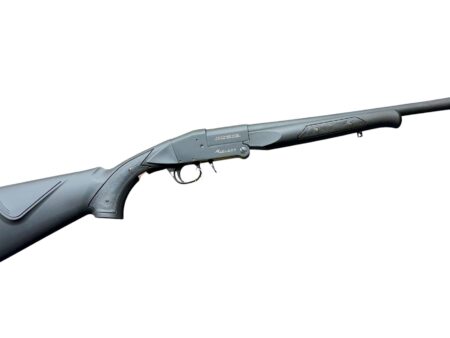Grey pump-action shotgun shown in side profile with a long barrel and textured stock