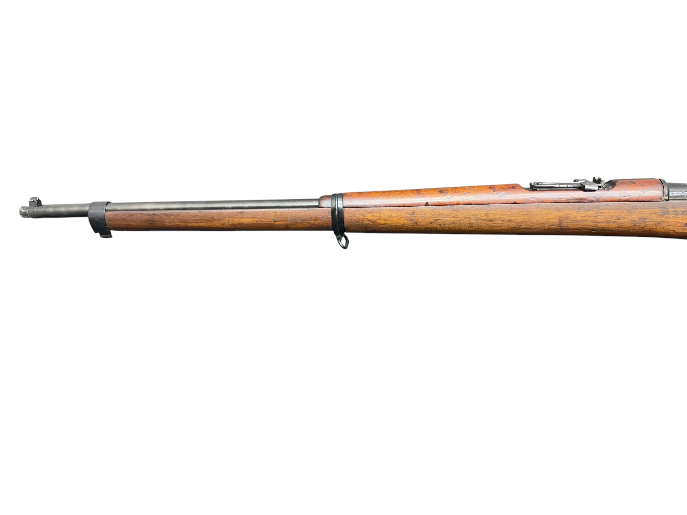 IMG_5331-Photoroom - OWS-Ammo Long wooden-stock rifle with metal barrel, shown horizontally on a white background (bolt-action style).
