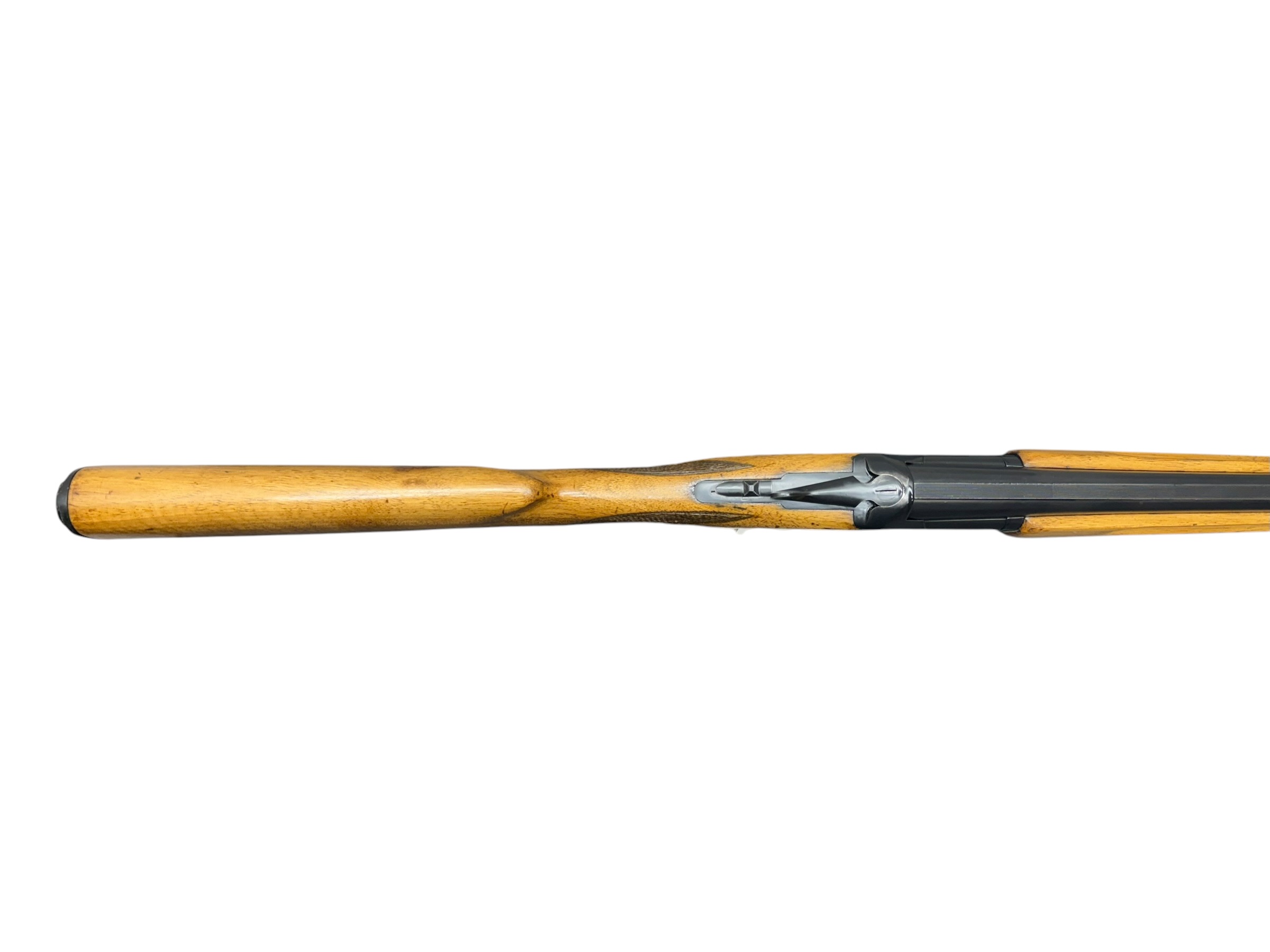 IMG_5369-Photoroom - OWS-Ammo Bolt-action rifle with a wooden stock lying horizontally on a white background